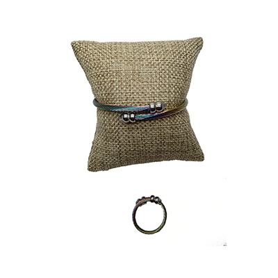 Pulsera Y Anillo Ajustables De Alambre Terminación Barril